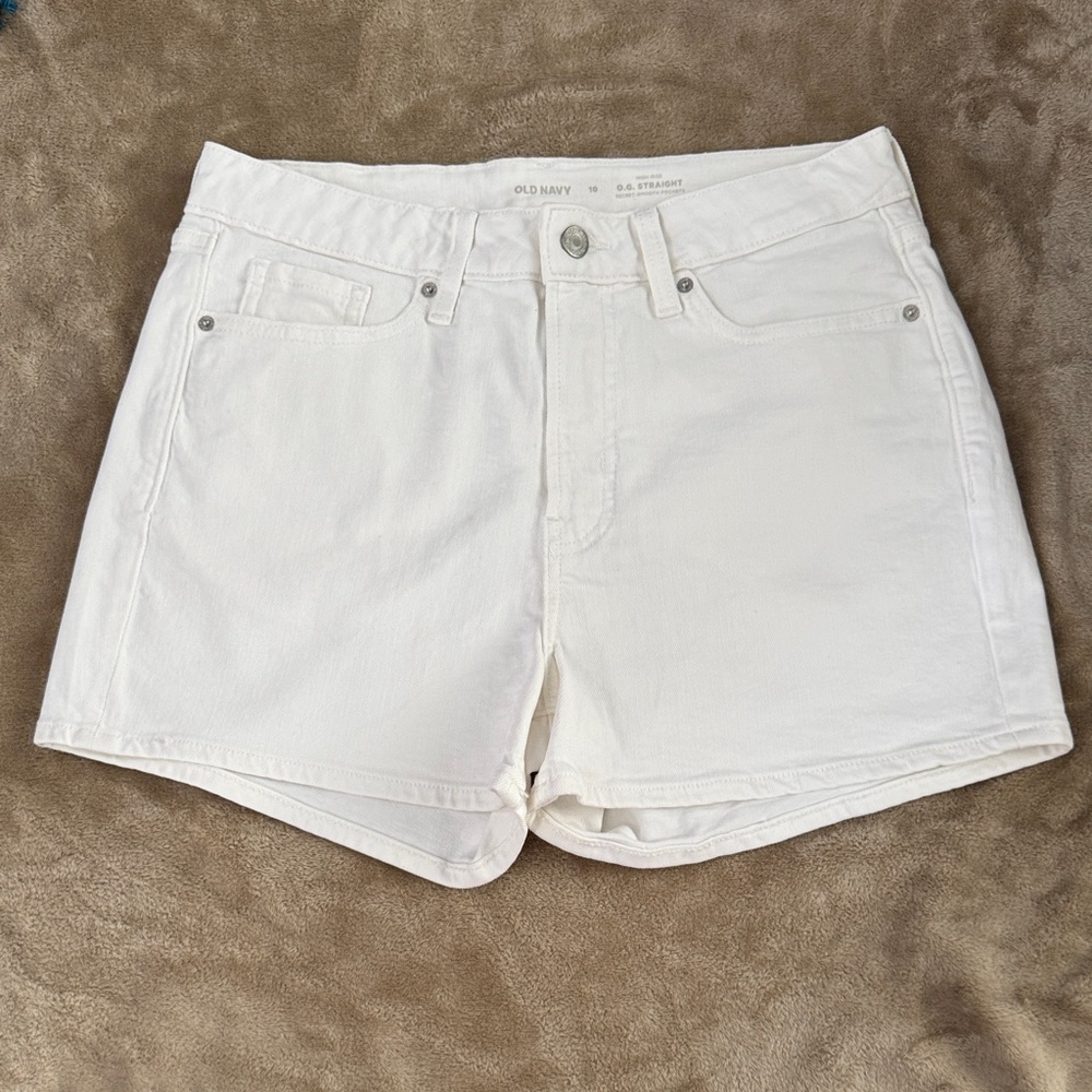 Old Navy White Denim O.G. STRAIGHT secret smooth pockets Jean Shorts